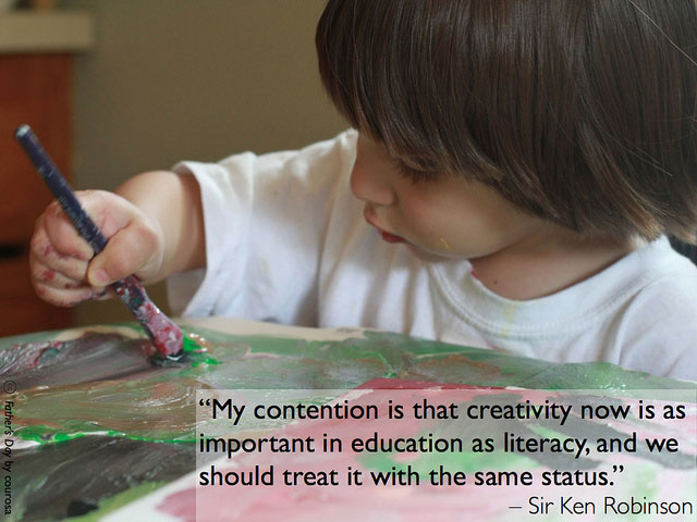 My contention is that creativity now is as important in education as literacy, and we should treat it with the same status. - Sir Ken Robinson